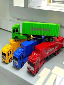 Children's Toy Engineering Truck Semi-Trailer Detachable Container Truck Sliding Tractor Truck Plastic Model Toy For Boys And Girls, Christmas - Multicolor - View 8