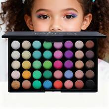 40 Colors Eyeshadow Palette With Makeup Brush, Long-Lasting Waterproof Makeup Kit With Natural & Highlighter Shades, Shimmer & Matte Shades, Earth Tones & Soft Hues, Ideal Gift For New Year, Carnival, Masquerade, Christmas - Candy Color+Brush - 查看 4