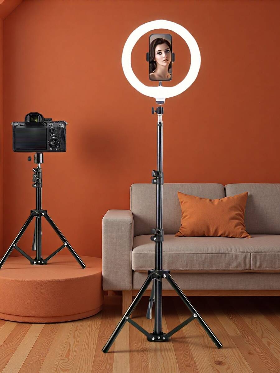 8-Inch LED Ring Light With Phone Holder, 43-Inch Adjustable Tripod Stand, Suitable For Selfie, Photography, Video Recording, Live Streaming, USB Powered
