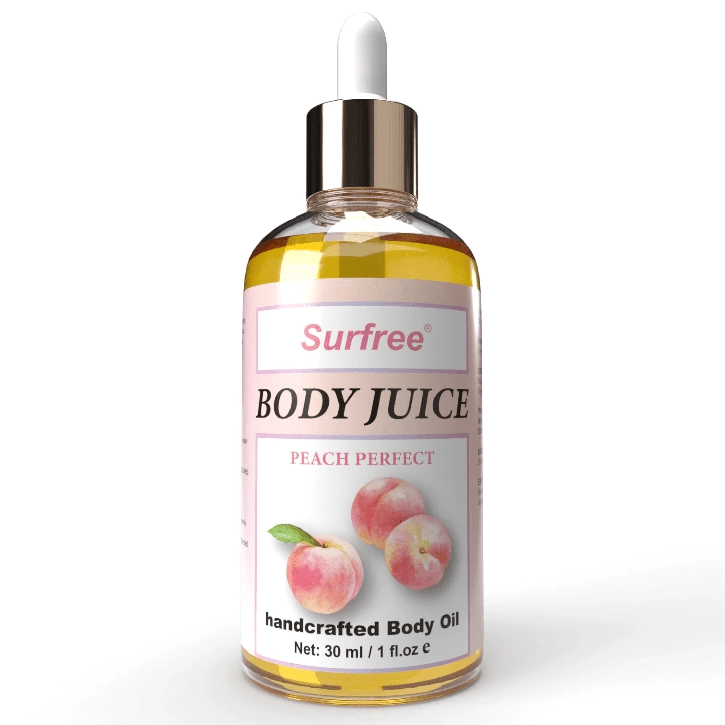 Peach Scented Body Oil For Glowing Skin - 4-In-1 Hydrating Blend With Jojoba & Argan Oil - Non-Greasy & Fast-Absorbing Daily Moisturizer For Silky Softness - Rượu sâm banh - Xem 1