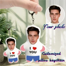 Customized Photo Keychain, Cute Double-Sided Printed Pillow Keychain, Creative DIY Mini Bag Pendant, Essential Gift For Family And Friends, Christmas Gift - Multicolor - View 5