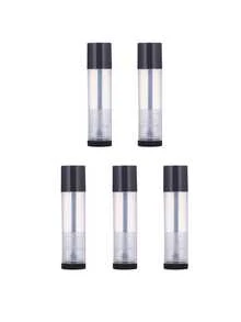 5g Tubos de bálsamo labial de plástico transparente vacíos con tapas negras, tubos de lápiz labial rellenables con giro, envases cosméticos para hacer en casa, brillo de labios, perfume sólido, muestra de belleza, tubos de brillo de labios, tubos vacíos de brillo de labios transparente, botellas vacías de mini brillo de labios de aceite, envases vacíos de muestra de base de maquillaje líquida, botellas vacías portátiles, recargas esenciales de viaje mini, para almacenar lápiz labial, brillo de labios, tinte de labios y otros líquidos cosméticos, aplicable para uso diario y regalo a amigos - Multicolor - Ver 12