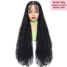 Full Lace Synthetic Braiding Wigs Square Box Braided HD Lace Wigs Handmade Knotless Braids Wig With Baby Hair Middle-Parted Sleek Wig For Women - Multicolor - View 9