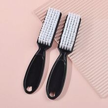 2pcs Black Handle Grip Nail Brush, Hand Fingernail Cleaner Brush Manicure Tools Scrub Cleaning Brushes Kit, Use For Toe And Nail Cleaning Nail Brush For Cleaning Fingernails - Pink - View 7
