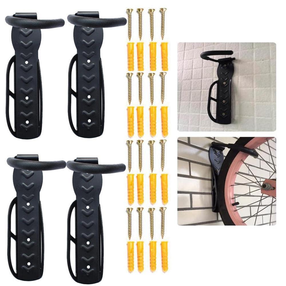 4 piezas Soporte de pared para bicicleta, Accesorio de soporte de exhibición de bicicleta - Negro - Ver 1