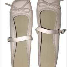 Grape Mom Studiolee 法式高帮蝴蝶结齐长低鞋面芭蕾舞半跟鞋（女款） - 粉色 - 查看 2