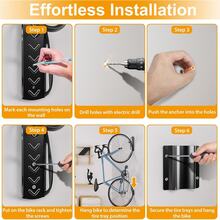 4 piezas Soporte de pared para bicicleta, Accesorio de soporte de exhibición de bicicleta - Negro - Ver 9