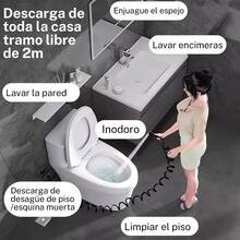 1 Set Excelente rociador bidet de baño, accesorio de grifo multi-puerto para inodoro, lavadora, varias funciones de bidet, herrajes de plomería de alta calidad - Negro - Ver 4