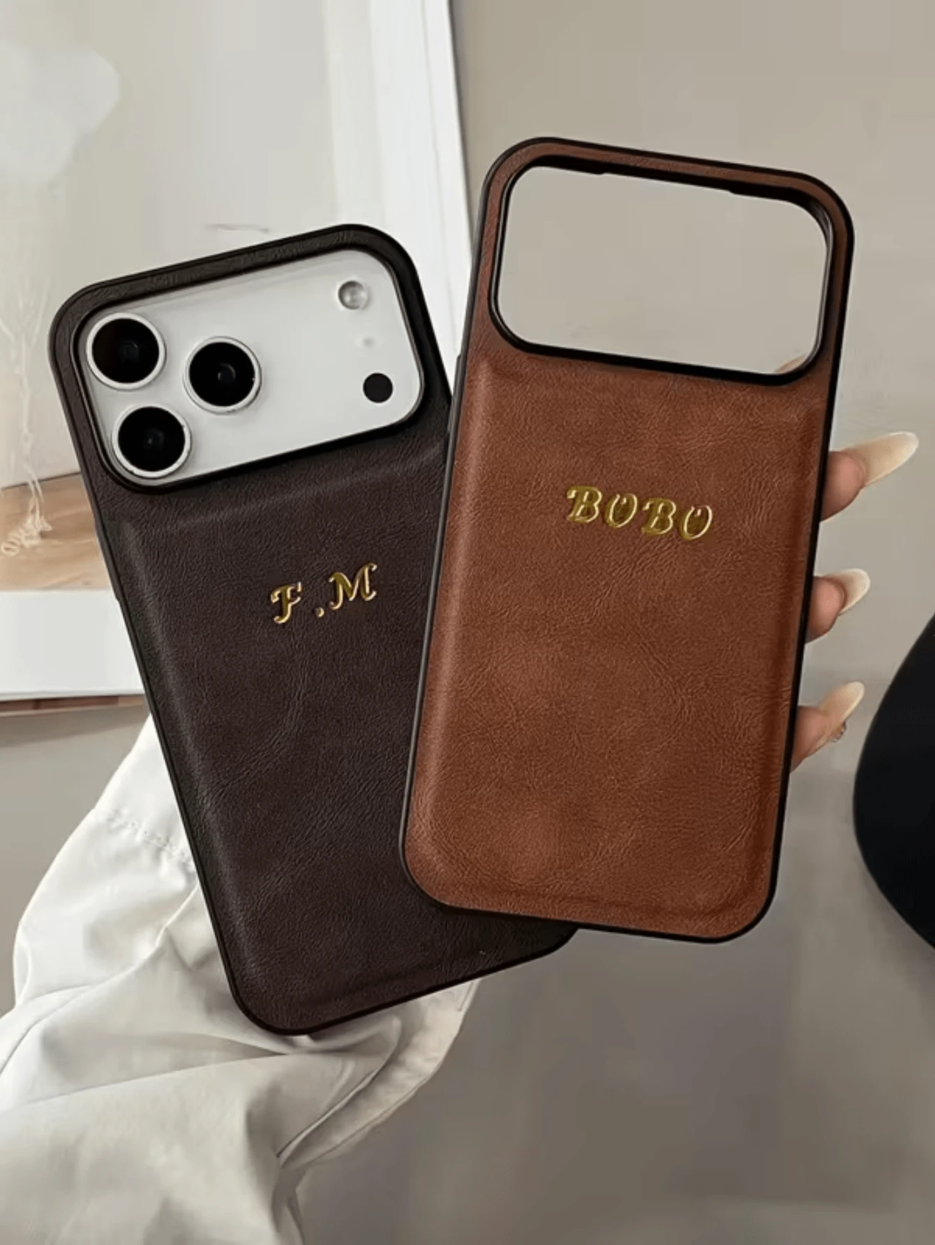 Personalized Letter Engraved Phone Case, Multiple Classic Colors Available, Compatible With 17/16/15/14/13/12/11 Pro Max Series, Lens Protection, Gold Foil Process, 17 Pro Max Phone Case, Perfect Christmas Gift Choice