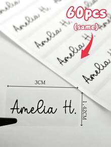 Customized Text PVC Stickers Personalized Name Labels, Custom Logo Die Cut Waterproof Holographic Vinyl Decals For Planners Calendars Name Tags - Clear PVC Stickers - View 11