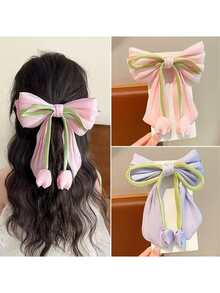 قطعة واحدة/قطعتان من مشابك الشعر للنساء بشكل وردة تُليب بلون بنفسجي وزهري، ناعمة وأنيقة، جميلة وحلوة، لتزيين ذيل الحصان والشعر المربوط نصفيًا، مناسبة لتناسق التنانير والخروجات اليومية وتزيين تسريحات الشعر، إكسسوارات شعر بوهيمية للخريف والشتاء - متعدد الألوان - مشاهدة 6