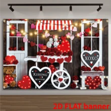 2D Flat Piece, Valentine's Day Theme Background, Background Cloth, Traditional Decoration, Festival Heritage Background, Classroom And Office Cultural Banner, Festival Decoration Photo Banner, Booth Props, No Electricity Required