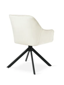 Goeurvant Modern Grid-Stitched Upholstered 360° Swivel Dining Chairs With Armrests And Removable Cushion For Dining Room, Living Room, Office - Set Of 2 / Set Of 4 / Set Of 6 - Cream - Apricot - View 9