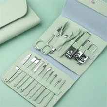 Professional Manicure Kit 16 Pieces - Cuticle Nipper And Nail Clipper In Stainless Steel - Black - View 7