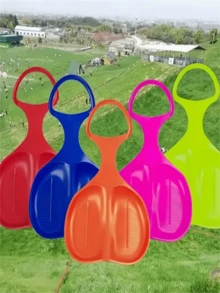 Portable Sled Board, Outdoor Winter Plastic Skiing Board For Grass And Sand, Cold-Resistant Sliding Mat, Adult Single Sled, Sled Board Tabula, Ski Training Equipment, Multi-Function Sled, Portable Design, Smooth Surface, Sliding Mat, Outdoor Enthusiasts - Multicolor - View 7