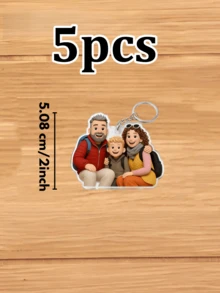 1/3/5pcs Personalized 2D Cartoon Keychain,2D Figure Personalized Acrylic Photo - Personalized Photo Keychains,Valentine's Day Gifts For Her, Him,Souvenirs,Exquisite Accessories Pendant, Gift For Friends, Family, Couples, Unique Souvenir Gifts, Suitable For Birthdays, Weddings, Parties, Anniversaries, Creative Decorative Accessories