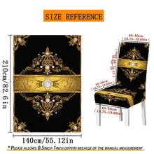 5-Piece/7-Piece Chair Cover And Tablecloth Set - Black And Gold Imperial Luxury Series - Baroque Pearl And Diamond Decorated Tablecloth And Chair Cover Set - Retro Luxury Home Textile Set; Rectangular Table And Chair Decoration, Elastic And Comfortable, Detachable For Washing, Suitable For Home And Party Decoration, Event Planning, Holiday Table Setting, Elegant Decoration, Flower Design, Detachable Cover, Comfortable Fit, Rectangular Tablecloth, Party Planner, Event Planner Elastic Tablecloth Set, Suitable For Dining Room, Living Room, Kitchen, Home Decoration. - 彩色 - 查看 3