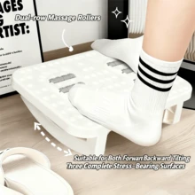 1pc 180° Rotating Ergonomic Office Desk Footrest, Durable Plastic Material With 8 Ventilation Holes, Provides Foot Support And Posture Correction Under Desk, White/Black Available, Simple Design, Sturdy Structure, Can Be Used As Desk Foot Pad Or Workstation Footstool - Multicolor - View 2