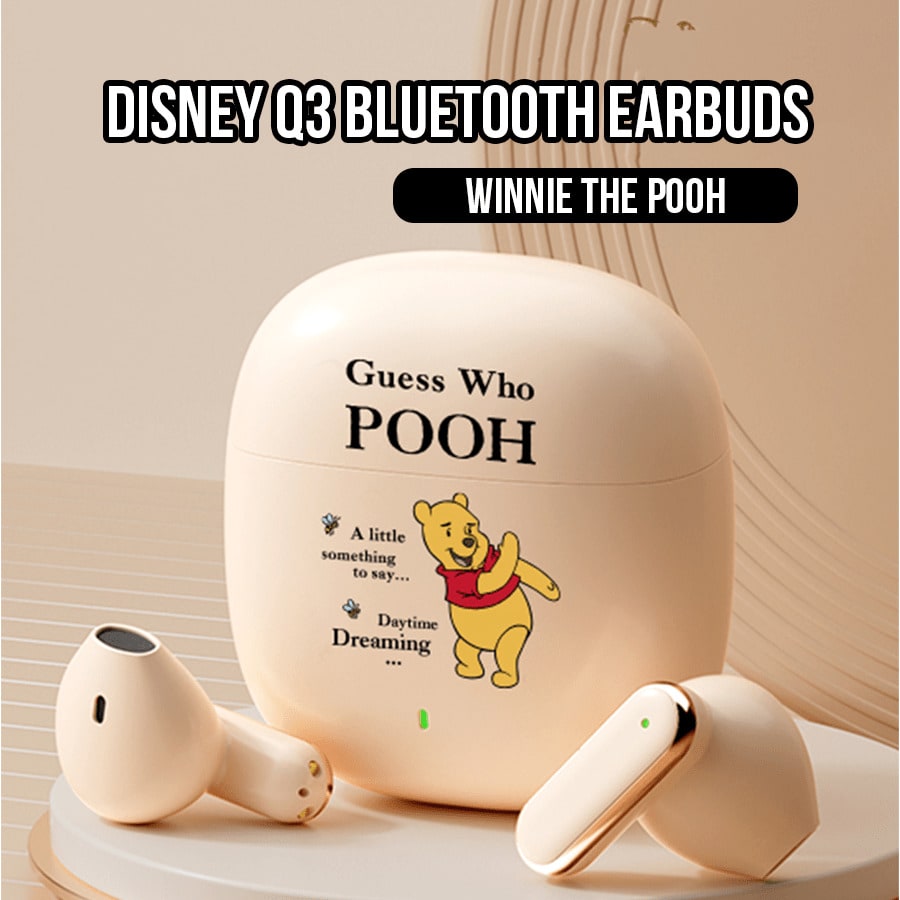 3.7V 180mAh Bluetooth Earphones, Wireless 5.0 Stereo Earbuds With Smart Touch Control, LED Power Display, IPX5 Waterproof, Noise Cancelling Mic, Portable Charging Case, Cute Cartoon Honey Bear Design, Suitable For Teenagers, Students, Stationery, Anime Aesthetics, Christmas Gifts Or Stocking Stuffers