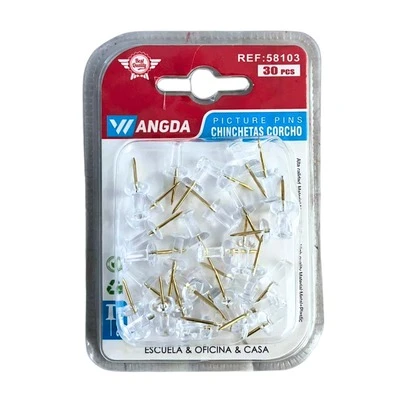 Pack de 30 Chinchetas Transparentes para Corcho – Pines de Alta Resistencia con Diseño Claro y Minimalista, Ideales para Organizar, Decorar y Exhibir en Oficina, Escuela o Casa