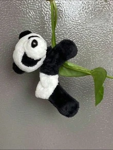 1/3pcs Cute Panda Plush Refrigerator Magnet Creative Stuffed Animal Magnet,Suitable For Home Use, Portable And Festival Gifts - Black and White - View 9