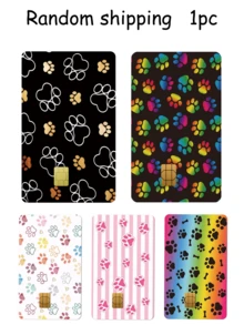 1pc Animal Paw Print Credit Card Sticker, Creative Personalized Ultra-Thin Cool PVC Anti-Fingerprint Credit Card Protector, High Quality, Scratch-Resistant, Suitable For Men And Women, Applicable To Small Chip Cards, Bank Cards, Credit Cards, Transportation Cards, Campus Cards, Etc., Can Be Used For DIY Decoration, Back To School Supplies, Cute Pets, Pet Lovers (Random Style Shipped) - Multicolor - View 11