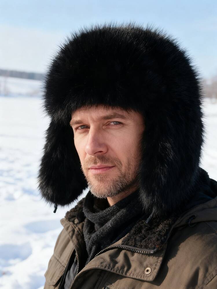 Unisex vinterhatt med luddig päls, fluffig och pälsklädd fuskpäls, öronlappar, vindtät för kallt väder, varm mössa, lämplig för vandring, skidåkning och vardagskläder, julklapp. Vinterutrustning - Multifärgad - Visa 3