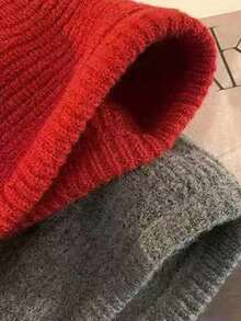 1pc Women Casual Solid Color Knitted Hooded Scarf Neck Warmer, Suitable For Autumn/Winter Everyday Outings And Travel For Dress - Multicolor - View 3