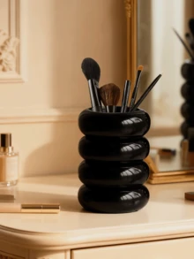 1个高端北欧风甜甜圈造型化妆刷收纳架，多功能笔筒装饰，大容量，适用于家庭和办公室收纳，可放置化妆刷、梳子、粉扑等，亦可作为房间装饰。 - 彩色 - 查看 3