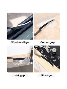 Multi-Functional Crevice Brush, Multi-Purpose Cleaning Brush Set, Kitchen & Bathroom Cleaning Supplies, Sink, Faucet, Bathtub, Kitchen Window Corners Cleaning Brush, Kitchen Essential, Suitable For Bathroom, Toilet, Kitchen, Windows, Faucets And Other Tight Spaces, Home Goods - Black - View 5