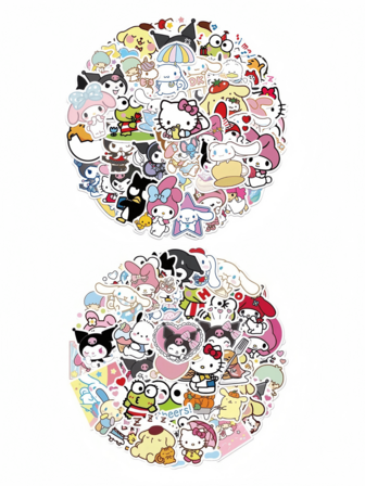 Sanrio 100pcs Kawaii Sticker Pack - Cute Kuromi, Cinnamoroll, My Melody And Hello Kitty Stickers, Suitable For Laptops, Phones, Water Bottles - One-Time Use Paper Stickers, Waterproof And Diverse Shapes,Pimple Patches Hello Kitty,Sanrio Items,Stickers Waterproof