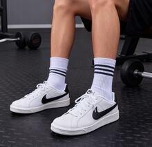 Nike Court Royale Men's Versatile Sneakers, New Lightweight Low-Top Casual Skateboarding Shoes, Comfortable Outdoor Flat Shoes, Fashion 749747-107 - Black and White - View 1