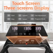 UMAY 4-In-1 Treadmill With 10% Incline, Portable Treadmills For Home With Handle, Foldable Treadmills For Home And Office, 300 Lbs Weight Capacity, Three Touch Screen - US B Type Plug(110-127V) - View 4