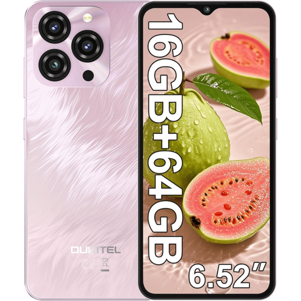 Smartphone Android OUKITEL C3 débloqué, 16 Go (4+12) + 256 Go/1 To, écran HD+ de 6,52 pouces, batterie de 5 000 mAh, appareil photo 13 Mpx + 5 Mpx, smartphone 4G double SIM, GPS, lecteur d'empreintes digitales, OTG, prise jack 3,5 mm
