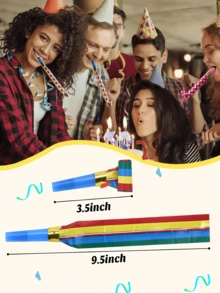 50/40/30/20/10/1 件 - 派对吹风机、彩色生日音效器、生日喇叭、派对喇叭、派对哨子、新年派对音效器、派对乐器、哨子、派对乐器、派对礼物、噪音制造器、随机颜色、新年、圣诞节、除夕、生日、派对用品、母亲节 - 彩色 - 查看 3