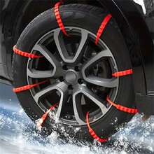 20pcs Anti-Skid Tire Chains, Universal For Cars & Motorcycles, Car Snow Tire Chains, Suitable For Winter, Ice Road And Off-Road Driving (Random Orange And Red)