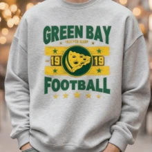 Mens Winter ClothesGreen Bay Football Vintage Sweatshirt, Retro Packer Crewneck,  Game Day Gift, Green Bay Fan Gear, Football Fan Gift (2)-Autumn Clothing 240G Men's Crew Neck Sweatshirt - Durable Street Wear For Busy Workdays ​ Loose And Comfortable Winter Clothing For Men - 灰色 - 查看 9