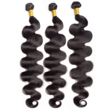 Body Wave 巴西真人发束，适合女士 - 100% 未加工的原生发编织接发，耐用且柔韧的双纬，舒适的真发束 - 适合所有人，1/3/4 束 - Natural Black - 查看 37
