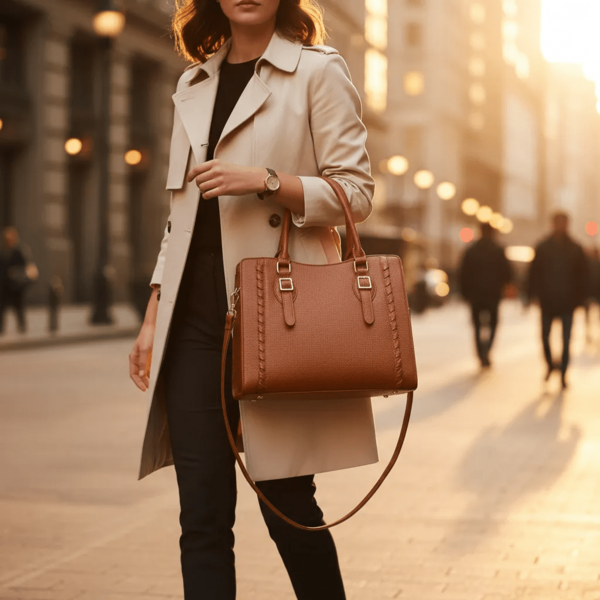 Bolsa Estruturada LaytonVivian L8639 PU Texturizado Mão Tiracolo Multi-compartimentos Clássica simples minimalista elegante