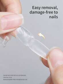 XEIJAYI 1 قطعة طلاء أظافر جل قابل للإزالة بتقنية الأشعة فوق البنفسجية/الليد، أظافر صناعية قصيرة 30 مل - شفاف - مشاهدة 6