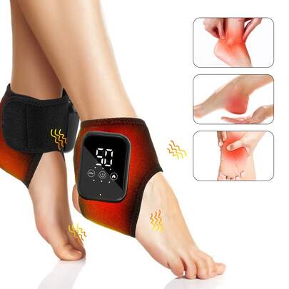 Portable Hot Compress Vibration Foot Massager, Electric Foot Massager, 3 Heating Levels & 3 Massage Modes, Timed Function, Smart Ankle Support Massager, Ankle Joint Protection Heating Strap, Vibration Relaxing Ankle Massager, Heat Therapy Ankle Brace, Sprained Joint Support, Relieve Muscle Fatigue & Pain, Protect Ankle, Holiday Gifts