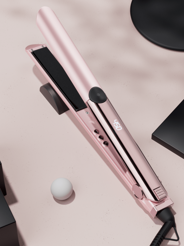 1 Inch Hair Straightener Lrons With Ceramic 3D Floating Plates, Hair Flat Iron And Curler 2 In 1 With 15 Temps For All Hair Types, Hair Straightener With LCD Display, Dual Voltage, Auto Off, Christmas Gifts For Women