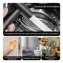 1 Set Excelente rociador bidet de baño, accesorio de grifo multi-puerto para inodoro, lavadora, varias funciones de bidet, herrajes de plomería de alta calidad - Negro - Ver 8