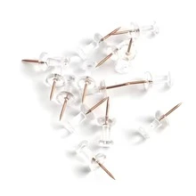 Pack de 30 Chinchetas Transparentes para Corcho – Pines de Alta Resistencia con Diseño Claro y Minimalista, Ideales para Organizar, Decorar y Exhibir en Oficina, Escuela o Casa - Bronce - Ver 3