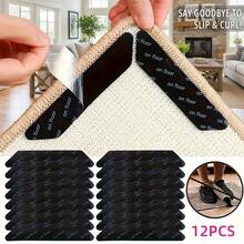 12 PCS Non-Slip Gripper Pads, Reusable Washable Anti-Slip Mat, Strong Adhesion To Prevent Sliding & Curling, For Rugs, Table Mats, Bowls & Small Objects Home Office Essentials - màu đen - Xem 2