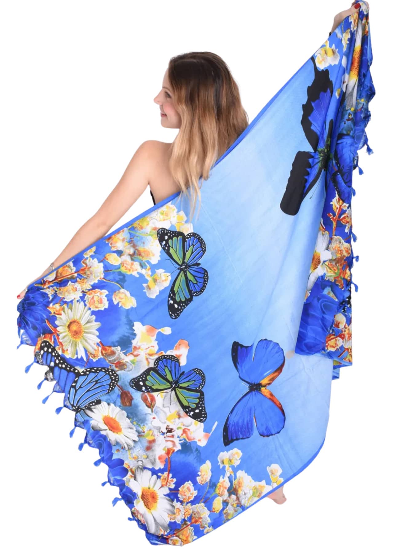 Women's Beach Cover-Up Sarong Summer Fashion Beautiful Prints - 藍色 - 查看 1