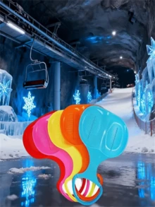 Portable Sled Board, Outdoor Winter Plastic Skiing Board For Grass And Sand, Cold-Resistant Sliding Mat, Adult Single Sled, Sled Board Tabula, Ski Training Equipment, Multi-Function Sled, Portable Design, Smooth Surface, Sliding Mat, Outdoor Enthusiasts - Multicolor - View 3