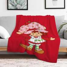 S-Strawberry Pink Shortcake Throw Camping Chair Picnic Blanket Fluffy Plaid Blankets For Decorative Sofa Portable King Lid Downy (6) - 如圖所示 - 查看 13