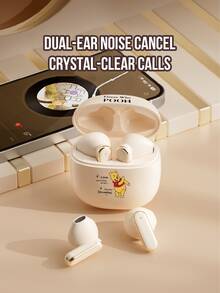 Q1蓝牙耳机，白色，欢乐粉丝版，真无线5.0耳机，带LED显示屏，3.7V 180mAh电池，触控操作，IPX5级防水，带麦克风的降噪耳机，便携式充电盒，可爱卡通设计，适合儿童、青少年、学生、学校、办公室、旅行等场合，佩戴舒适稳固，生日、情人节、情侣礼物之选。 - Q3 白色開心米奇 - 查看 5