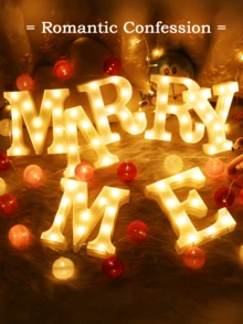 1pc LED Letter Lights Pink Lamp, Glitter Letters, Light Up Alphabet, Letters Sign, Dry Battery Powered, For Home Party Decoration Night Bar Wedding Birthday Christmas Lamp Girls Gift, Night Light For Proposals, Birthdays, And Photo Props, The Best Gift For Mother's Day And Father's Day - Multicolor - View 4